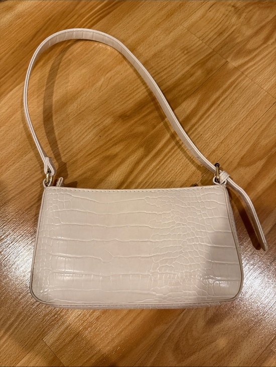 Cotton On Handbags - Cotton On White Croc-Embossed Shoulder Bag